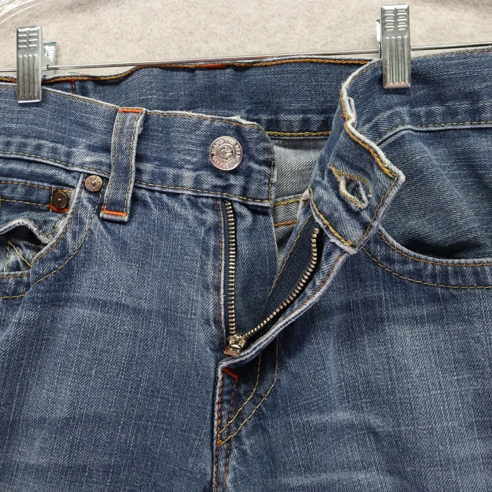 True Religion Jeans Mens 32 Billy Relaxed Bootcut‎ Flap Pocket Cotton Denim Blue